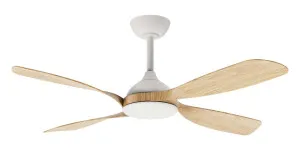 Martec Hampton 52" Smart DC Ceiling Fan with Remote White & Oak by Martec, a Ceiling Fans for sale on Style Sourcebook