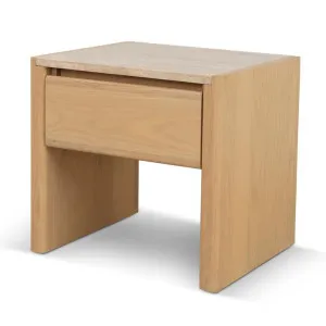 Ex Display - Linden 55cm Travertine Top Bedside Table - Crème Ash by Interior Secrets - AfterPay Available by Interior Secrets, a Bedside Tables for sale on Style Sourcebook