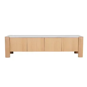 Will Marble Entertainment Unit - White Calacatta Marble - Satin Oak by null, a Entertainment Units & TV Stands for sale on Style Sourcebook