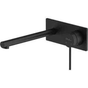 Venice Straight Wall Basin Mixer Set 200mm Spout Matte 5Star Lead Free | Made From Zinc/Brass In Black By Oliveri by Oliveri, a Bathroom Taps & Mixers for sale on Style Sourcebook