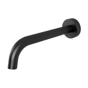 Vivid Slimline Wall Basin Spout 180mm Curved 6Star Lead Free | Made From Brass In Matte Black By Phoenix by PHOENIX, a Bathroom Taps & Mixers for sale on Style Sourcebook