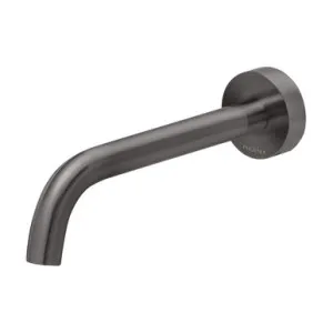 Vivid Slimline Wall Basin Outlet 180mm Curved Brushed Carbon Lead Free | Made From Brass In Grey By Phoenix by PHOENIX, a Bathroom Taps & Mixers for sale on Style Sourcebook