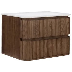 Calso 75cm Wall Hung Single Vanity, Dark Walnut by null, a Vanities for sale on Style Sourcebook