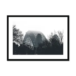 Sydney Harbour Bridge Through Trees Monochrome  Framed & Mounted Print by Adam Davies, a Prints for sale on Style Sourcebook