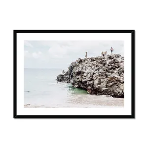Coastal Ocean Rock Jumping Framed Print by Seek & Ramble, a Prints for sale on Style Sourcebook