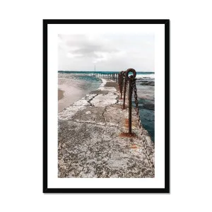 Newcastle Ocean Baths Rusting Fence Coastal Framed Print by Seek & Ramble, a Prints for sale on Style Sourcebook
