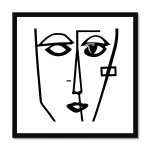 Ai Picasso Style Line Drawing Face Framed & Mounted Print by Seek & Ramble, a Prints for sale on Style Sourcebook