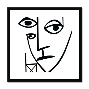 Ai Picasso Style Face Framed & Mounted Print by Seek & Ramble, a Prints for sale on Style Sourcebook