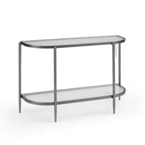 Gatsby 110cm Console Hall Table Fluted Glass Brushed Gunmetal Grey by null, a Console Table for sale on Style Sourcebook