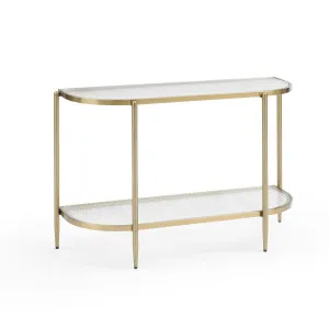 Gatsby 110cm Console Hall Table Fluted Glass & Gold Metal by null, a Console Table for sale on Style Sourcebook