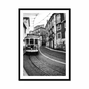 Lisbon Tram Black And White Framed Print by Seek & Ramble, a Prints for sale on Style Sourcebook