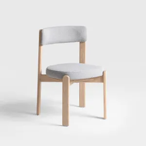 Oscar Set of 2 Natural Oak Dining Chair Upholstered Fitzroy Storm by Seek & Ramble, a Dining Chairs for sale on Style Sourcebook