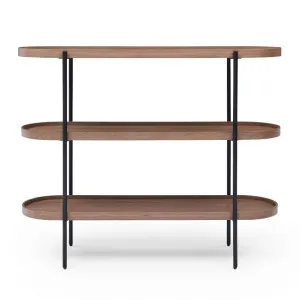 Cleo 3 Tier Shelf 120cm x 80cm Bookcase/Console Walnut & Black Frame by null, a Bookshelves for sale on Style Sourcebook