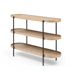 Cleo 3 Tier Shelf 120cm x 80cm Bookcase/Console Ash Black Frame by null, a Bookshelves for sale on Style Sourcebook