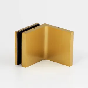 Stealth Wall to Glass Bracket with Cover Plate - Raw Brushed Brass by Estelle, a Bathroom Fixtures for sale on Style Sourcebook