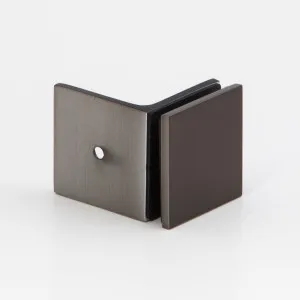 90 Degree Wall to Glass Bracket Brushed Gun Metal by Estelle, a Bathroom Fixtures for sale on Style Sourcebook