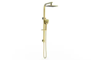 Square Shower Rail Set Brushed Brass by null, a Showers for sale on Style Sourcebook