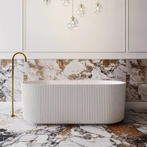 Cassa Designs V-Groove Round Back To Wall Bath Matte White by Cassa Designs, a Bathtubs for sale on Style Sourcebook