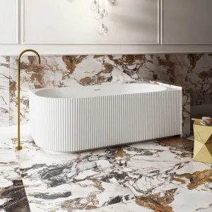 Cassa Designs V-Groove Corner Back To Wall Bath Matte White - Right Hand Corner by Cassa Designs, a Bathtubs for sale on Style Sourcebook