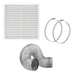 Mercator 150mm Aluminium Ventilation Kit with Square Grille and Flyscreen 3m by Mercator, a Exhaust Fans for sale on Style Sourcebook