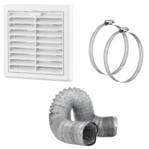 Mercator 100mm Aluminium Ventilation Kit with Square Grille and Flyscreen 3m by Mercator, a Exhaust Fans for sale on Style Sourcebook