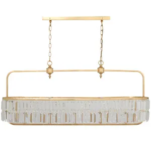 MDA Lighting Tilly Modern Crystal Bar Pendant in Satin Gold Finish 5-Light by MDA Lighting, a Chandeliers for sale on Style Sourcebook
