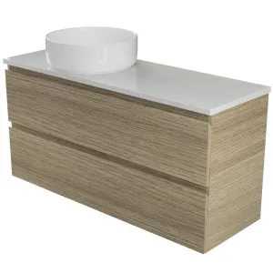 Billie Vanity 1050mm Left WG Basin SilkSurface AC Top Wall hung by Timberline, a Vanities for sale on Style Sourcebook