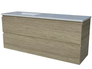 Billie Vanity 1200mm Left WG Basin SilkSurface UC Top Wall hung by Timberline, a Vanities for sale on Style Sourcebook