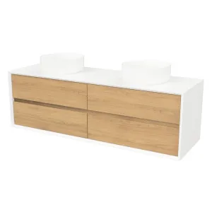 Embrace Vanity 1500mm Double Bowl SilkSurface Surround WG AC Top Wall hung by Timberline, a Vanities for sale on Style Sourcebook