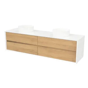 Embrace Vanity 1800mm Double Bowl SilkSurface Surround WG AC Top Wall hung by Timberline, a Vanities for sale on Style Sourcebook