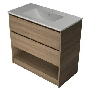 Kansas Vanity 900mm Centre Bowl Alpha Top Floor standing by Timberline, a Vanities for sale on Style Sourcebook