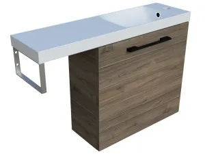 Oscar Vanity 800mm/550mm Right Bowl Nano Top with rail Wall Hung by Timberline, a Vanities for sale on Style Sourcebook