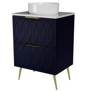 Sutherland House Vanity 600mm Centre WG Basin SilkSurface AC Top On Legs by Timberline, a Vanities for sale on Style Sourcebook