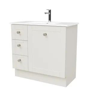 Victoria Vanity 900mm Centre Bowl Alpha Top Floor standing by Timberline, a Vanities for sale on Style Sourcebook