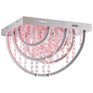Telbix Luxia Square Flush Mount LED Ceiling Light with Cascading Crystals and RGB Colour Effects Medium by Telbix, a LED Lighting for sale on Style Sourcebook
