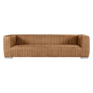 Granger 3 Seater Sofa - Light Brown Leather by CAFE Lighting & Living, a Sofas for sale on Style Sourcebook
