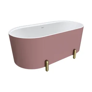 Aluca Freestanding Bath, 1500mm Matte Rouge with Urban Brass Legs with overflow by Fienza, a Bathtubs for sale on Style Sourcebook