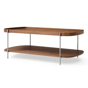 Cleo 120cm Rectangle Coffee Table Walnut & Brushed Steel by Seek & Ramble, a Coffee Table for sale on Style Sourcebook
