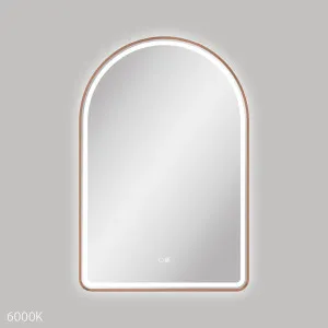 Valentina LED Brushed Copper Framed Mirror - 600 x 900mm by Fienza, a Illuminated Mirrors for sale on Style Sourcebook