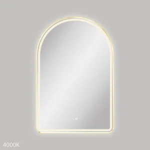 Valentina LED Urban Brass Framed Mirror - 600 x 900mm by Fienza, a Illuminated Mirrors for sale on Style Sourcebook