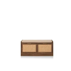 Noosa Rattan Storage Bench Seat - Walnut - Mocka by Mocka., a Benches for sale on Style Sourcebook