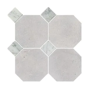 Canterbury Natural Limestone Octagon Grey Honed with Bianco Dot by null, a Marble Look Tiles for sale on Style Sourcebook