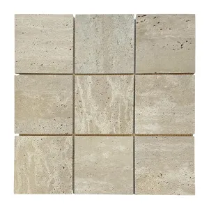 Mineral Natural Travertine Square Beige Honed Mosaic by Beaumont Tiles, a Mosaic Tiles for sale on Style Sourcebook