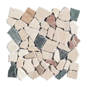 Rustica Crazypave Natural Marble Multicolour Honed Mosaic by Beaumont Tiles, a Mosaic Tiles for sale on Style Sourcebook