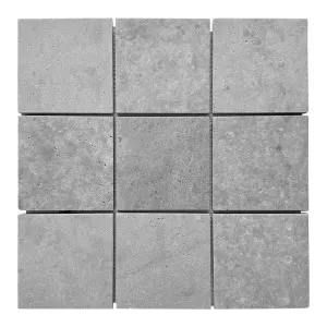 Mineral Natural Travertine Square Grey Honed Mosaic by Beaumont Tiles, a Mosaic Tiles for sale on Style Sourcebook