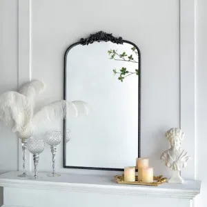Tall Black Baroque Arched Wall Mirror 2 sizes available 61cm x 91cm by Luxe Mirrors, a Mirrors for sale on Style Sourcebook