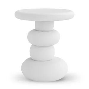 40cm Amalee Round Outdoor Concrete Side Table in White by Luxo Outdoors, a Tables for sale on Style Sourcebook