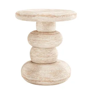 40cm Amalee Round Outdoor Concrete Side Table in Travertine by Luxo Outdoors, a Side Table for sale on Style Sourcebook