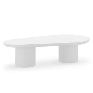 152cm Amarosa Curved Outdoor Concrete Coffee Table in White by Luxo Outdoors, a Tables for sale on Style Sourcebook