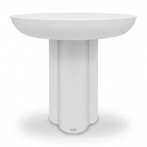 Jareth Round Concrete Outdoor Entry Table in White by Luxo Furnitures, a Tables for sale on Style Sourcebook